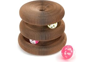 CusieryMax Magic Organ Katzen-Kratzspielzeug, Doppelstock-Katzenball Track Spielzeug mit 2 Bällen