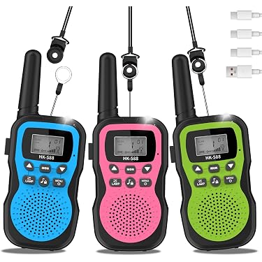 FUNYKICH Talkies-walkies Pour Enfants – Vidéo En Temps Réel – Portée 350 M – Rechargeables – 3-12 Ans