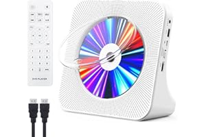 Gueray Lettore CD Bluetooth Lettore DVD HDMI con Copertura Antipolvere Lettore CD con Altoparlante Telecomando Radio FM Riproduzione USB 3,5 mm AUX