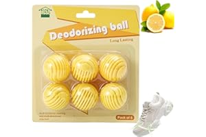 NBOFOL Shoe Deodorizer Balls,Shoe Air Freshener,Ball Deodorant,Ball Deodorant,Shoe Freshener and Deodoriser,Shoe Smell Remover,Shoe Deodorizer Balls,Spherical Design Ball Deodorant(Lemon)