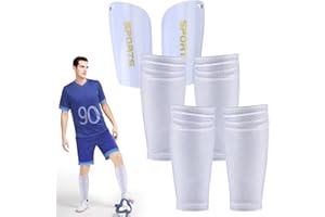 PYROCLASIA Protège-Tibias de Football - avec Manches antidérapantes pour Enfants, Adolescents et Adultes