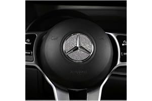 UTILITYNEST Crystal Steering Wheel Emblem Decal Accessories for Mercedes-Benz W205 C-Class.