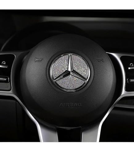 Illuminated LED Front Grille Mirror Star Emblem For Mercedes-Benz C Class W205 E Class – Silver, Twist Style, Easy Install