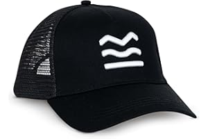 HUIIKE Gorra Trucker Hombre y Mujer, Negra Gorras de Hombre Verano Transpirable con Rejilla | Trucker Cap Talla Unica Ajustable | Bone Homem Beisbol Cerrada por Detrás | Baseball Cap Deporte Playa