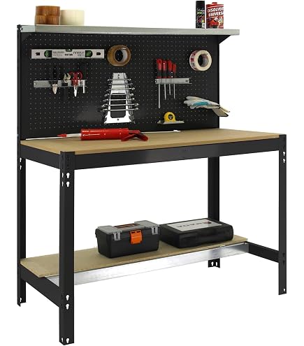 KS Tools 865.0007 Banco Da Lavoro Con 8 Cassetti - 840x1200x600mm, Struttura Acciaio, Piano Faggio