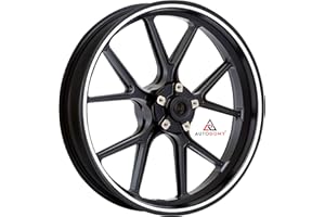 Autodomy Motorcycle Rim Stickers Complete Set for 2 Rims from 15" to 19" Inches | Weather Resistant Motorcycle Wheel Sticker (White, 7 mm)