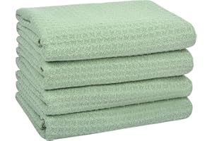 VIVOTE Microfibre Tea Towels for Kitchen, Super Water Absorbent Dry Cloths, No Fluff Lint Residue Reusable Kitchen Dish Cloth, Dry Quickly Tea Clothes, T Towels, Sage Green 40x60cm 280gsm