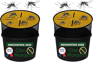 Piège écologique Moustique Tigre & Larves (Lot de 2 pièges) | Anti Moustique Naturel, sans Insecticide | Réutilisable pour Jardin, terrasse, Balcon, Zones humides Ciao Mosquito®