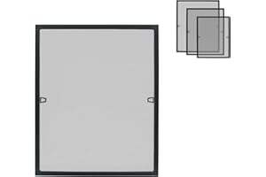 XINZI Moskitiera okienna z ramą, 100 x 120 cm, ochrona przed owadami, bez wiercenia, ochrona przed owadami, aluminiowa rama, moskitiera na balkon, taras, antracytowa
