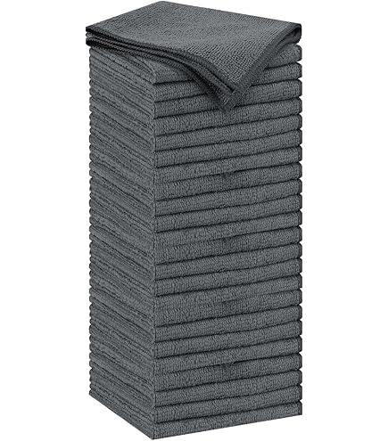 VIVOTE Microvezelreinigingsdoek, super absorberend, keukenhanddoeken, zachte en wasbare keukenhanddoeken, herbruikbare reinigingsdoeken, voor thuis, keuken, 8 stuks, 30 cm x 30 cm (grijs