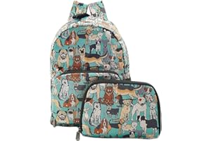 ECO CHIC Lightweight Foldable Water Resistant Mini Backpack Folds Into Pouch for Storage