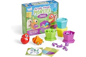 HAND2MIND Learning Resources Set de Actividades para desarrollar motricidad Fina ¡Atrapa a Ese Monstruo