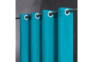 Furlinic Teal Shower Curtain 210 Drop Wet Room Anti Mould Waterproof Ringless Shower Curtains Washable for Bath 47 x 84 Inch.