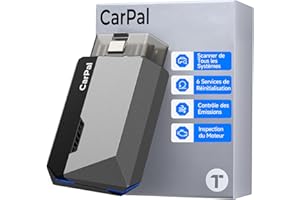 TOPDON Carpal-A Valise Diagnostic Voiture Bluetooth, Tous Les systèmes Diagnostic pour iOS et Android, 6 Services d'entretien, vérification de l'état du véhicule,1 an de Mise à Niveau Gratuite
