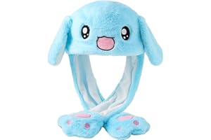 dressfan Felpa Animal Conejo Oreja Sombrero Juguete Regalo Regalo De Cumpleaños Con Orejas Móviles Chicas Chico Mujer Cosplay