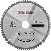 Saxton TCT Wood Circular Blade 210mm x 30mm x 80T Compatible with Festool Bosch Makita Dewalt Compatible with 216mm Saws