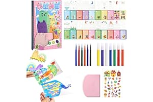 OUMUN DIY Rainbow Paint Art Kit - Scratch & Color Dot Set for Boys and Girls