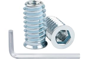 40 Pièces Insert Fileté Bois M8 x 25mm, Leryati Inserts M6 D'écrou Borgne Ecrou Hexagonal, Zinc Douille Filetée Insert a Visser Insert Écrous à Visser Fileté, Manchons à Visser Vis Tête Insert Bois