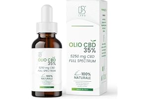 DbLabo - Olio CBD 35% puro Made in Italy, 15ml, Olio di canapa per dolori articolari prodotto da agricoltura biologica, Ideale come gocce per dormire e calmante, CBD oil 35%