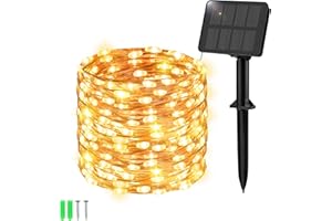 Etopgo Solar String Lights Outdoor Garden, 15M 150LED Solar Powered Fairy Lights Waterproof,8 Modes Copper Wire Solar Decoration Lights for Tree,Patio, Garden,Yard,Home,Wedding