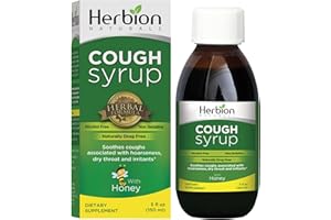 Herbion Naturals, Sirop contre la toux avec El Jarabe Para La Tos Con Miel Naturellement savoureux Apaise la gorge, Vert, Miel, 5 Fl Oz