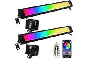 INDMIRD Reflektor RGB LED, 50W LED kolorowy reflektor LED sterowanie aplikacją Bluetooth, LED Bar Efekty świetlne IP66 milionów Smart Party Lights dla DJ Disco Party Garden Halloween Stage Lights