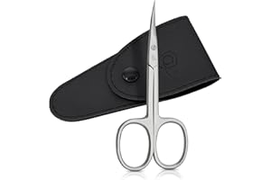 marQus - Tijeras para la cutícula, de acero inoxidable y fabricadas en Alemania, con estuche y hoja curva extraafilada para una mayor precisión