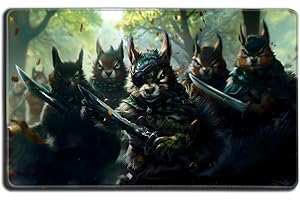 Digital Sorcery Studio TCG Playmat for MTG, Magic: The Gathering, Final Fantasy, One Piece & Commander – Custom Card Game Mat for Playing Cards, Decks & Sleeves (Squirrel General)