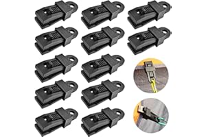 GURFZCYUOO Tarp Clip Clamp,12 PCS Heavy Duty Tarpaulin Clips Set Plastic Tent Clips Camping Tent Clips Black Reusable Awning Clamps Instant Awning Clamp for Tents Tarp Caravan Garden Shade Cloth Boat Cover