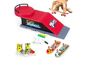 MOMSIV Juego de minimonopatín de Dedo con rampa y Otros Accesorios, D