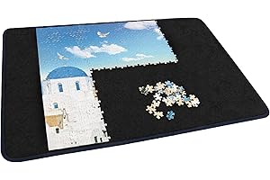 BECKO US Becko Jigsaw Puzzle Board Portable Puzzle Mat for Puzzle Storage Puzzle Saver, Non-Slip Surface, Up to 1000 Pieces (Black)