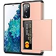 Vunake for Samsung S20 FE Case with Card Holder Galaxy S20 FE Phone Case Dual Layer Credit Wallet Case Heavy Duty Shockproof Case Armor Bumper Protective Case Cover for Samsung Galaxy S20 FE,Rosegold