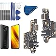 RongZy USB Charging Port for Xiaomi Poco X3 / Pro Dock Connector Charger Board Flex Cable Assembly Replacement for Poco X3 NFC with Tools