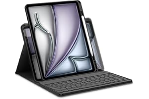 Bettdow for iPad Air 13 Inch M3 2025/ M2 2024 Keyboard Case, Horizontal/Vertical Use, UK Layout Detachable Keyboard with Case for Air 13" M2 2024/ M3 2025/ Pro 12.9 Inch 3rd/4th/5th/6th (Black)