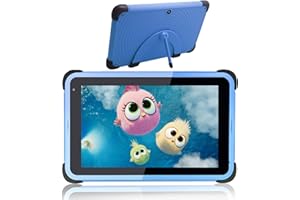 CWOWDEFU Kinder Tablet,Android Lerntablet,2GB 32GB(TF 512 GB),5MP+8MP,Kindersoftware vorinstalliert,Kindersicherung 4500mAh,Bluetooth,WiFi Tablet für Kinder,kindersichere Hülle mit Ständer (Blau)