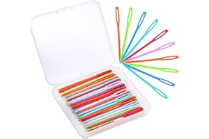 SUVSOON 50PCS Plastic Sewing Needles (7cm/2.76inch) for Yarn and Craft, Large Eye Embroidery Needles for Kids DIY Sewing Handmade Crafts