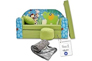 ‎MILLYBO millybo Kindersofa Kinder Couch mit Schlaffunktion ausklappbar 3in1 Kinder Sofa Spielsofa mit Bettfunktion Mädchen Jungen Sitzsack Minisofa Schlafsofa Kinderzimmer Schlafsessel (Z16)