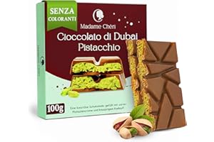 MADAME CHÊRI Madame Chéri Dubai Cioccolato 100g – Cioccolato al latte con crema di pistacchio e Kadayif – Cioccolato artigianale ispirato alla ricetta di Dubai – Lusso, piacere unico e regalo esclusivo