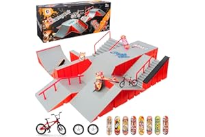 Tlater Set di rampe per mini skateboard da dito, kit da 14 in 1 per principianti e appassionati