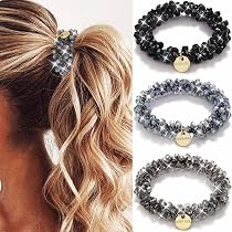 Ahoney Perlen-Haargummis – 9 Stück, Elastisch, Weiß, Boho-Stil Für Hochzeit & Alltag