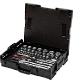 WGB Steckschlüsselsatz 47-teilig Mit Durchsteck-Ratsche & Schaumstoffeinlage – 1/4", 3/8", 1/2" Antrieb