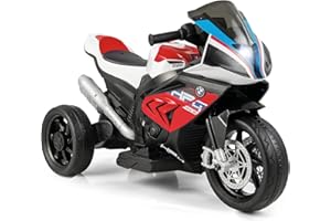COSTWAY 12V Kids Electric Motorbike, Licensed BMW Ride on Motorcycle with Headlight, Music, Horn, MP3, USB Port, Battery Powered Vehicle Toy for 37-96 Months (Red)