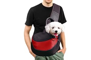MAOXINTEK Transportín para Perros, Bolsa Bandolera de Transporte para Llevar Perrito Gatito Mascota Pequeño Correa de Hombro Acolchada Ajustable Tote Bag con Bolsillo Delantero Viajes Puppy Carrier 2.5kg/5.5LB