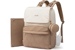 LOVEVOOK Baby skötväska skötryggsäck stor ryggsäck med bärbar skötdyna, napphållare och barnvagnsremmar, blöjväska, multifunktionell babyväska för mamma och pappa, Beige khaki, L, Avslappnad
