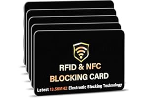SAITECH IT RFID Blocking Cards 5 Pack Premium Contactless NFC Debit Credit Card Passport Protector Blocker Set for Men & Women, Smart Slim Design Perfectly fits in Wallet/Purse (Black)