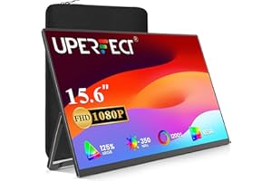 UPERFECT Portable Monitor, 15.6" FHD 1080P IPS Laptop Monitor, Ultra-Slim Travel Small Monitor, USB C Second Screen, Plug & Play Gaming Monitor Mini HDMI Type-C for Laptop/PC/Phone, VESA & Kickstand