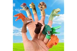 EQLEF Burattini da Dito Dinosauro, Dinosaur Heads Finger Doll Puntelli Novità Interactive Hand Puppet Story Time Toys Regalo per bambini 10Pcs