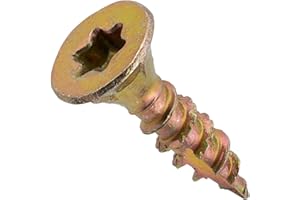 AERZETIX - C69087 - Lot de 100 Vis à bois Ø4x16 mm à tête fraisée - à empreinte étoile Т20 - en acier zingué - menuiserie contreplaqué aggloméré mélaminé terrasse panneaux chevrons bastaings