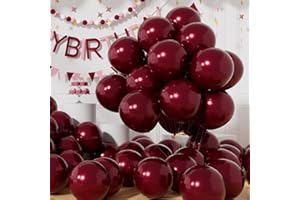 AULE Luftballons Weinrote Dunkelrot Metallic: 50 Stück 12 Zoll Luftballon Burgunder Helium Ballons Bordeaux Latex Geburtstagsdeko für Geburtstag Party Hochzeit Valentinstag Graduation Deko
