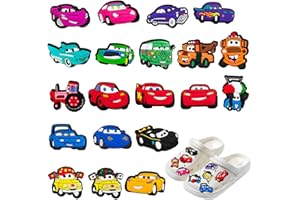 BJPERFMS Cars Pins pour Crocs Cars, Cars Charms pour Crocs, Bijoux pour Crocs Cars, Cars Accessoires pour Crocs, Bijoux Chaussures Mcqueen, Cars Deco pour Crocs, Cars Breloque pour Chaussures et Bracelet
